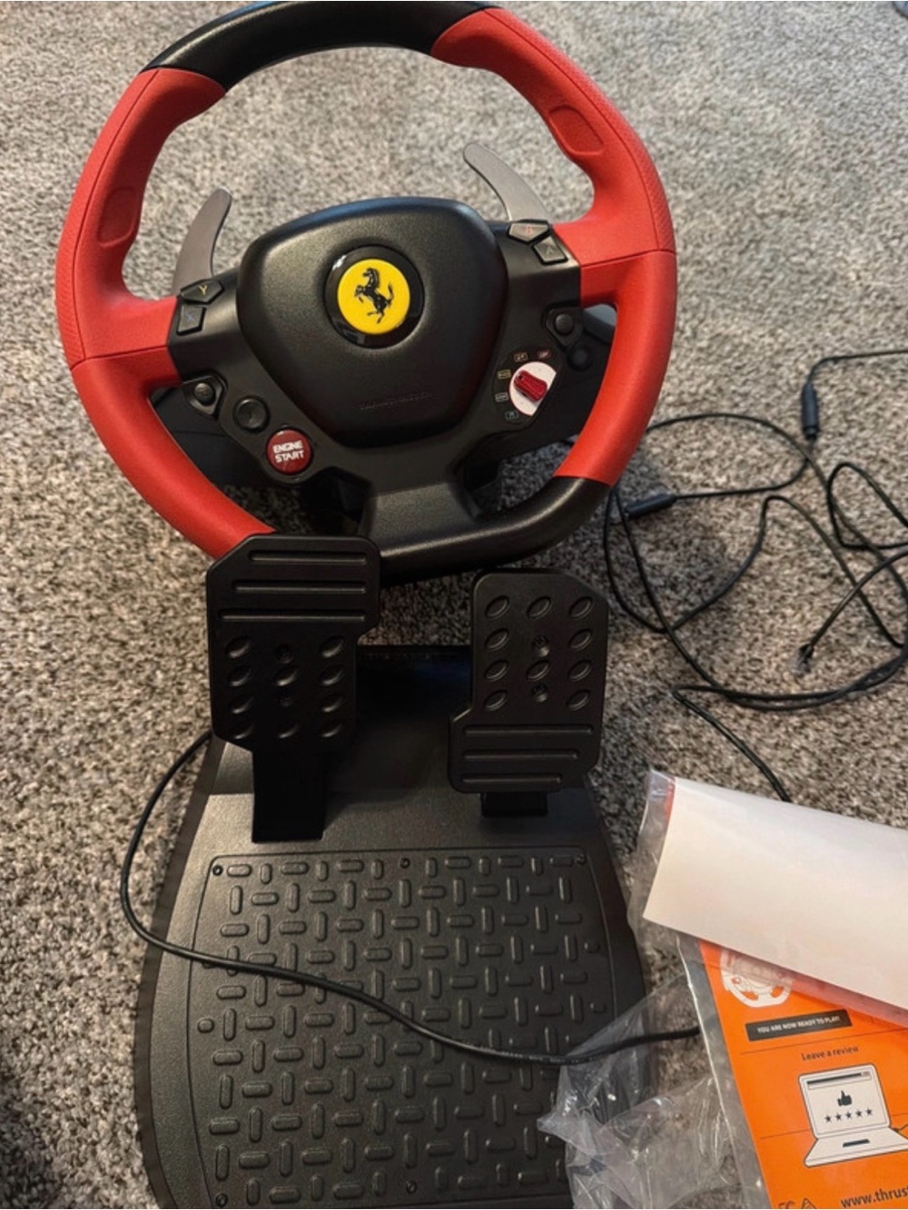 Ferrari Thrustmaster Black & Red Xbox One Racing Wheel with Pedals